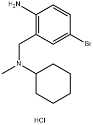 Benzenemethanamine, 2-amino-5-bromo-N-cyclohexyl-N-methyl-, hydrochloride (1:1) Struktur