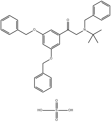 Ethanone, 1-[3,5-bis(phenylmethoxy)phenyl]-2-[(1,1-dimethylethyl)(phenylmethyl)amino]-, sulfate (1:1) Struktur