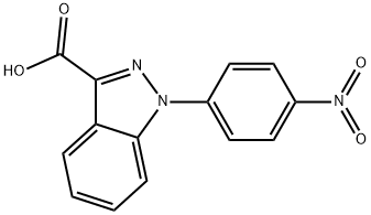 1-(4-nitrophenyl)-1H-indazole-3-carboxylic acid Struktur