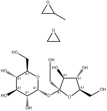 Oxirane, methyl-, polymer with oxirane, ether with -D-fructofuranosyl α-D-glucopyranoside Struktur