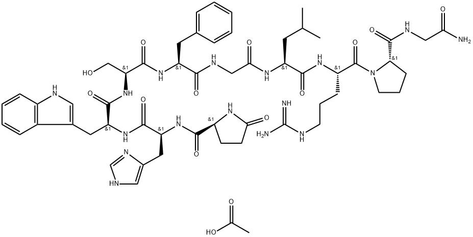 Luteinizing hormone-releasing factor (swine), 5-L-phenylalanine-, acetate (salt), hydrate Struktur