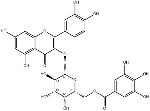 Quercetin 3-O-(6''-galloyl)-β-D-galactopyranoside Struktur