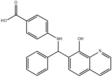 Benzoic acid, 4-[[(8-hydroxy-7-quinolinyl)phenylmethyl]amino]- Struktur