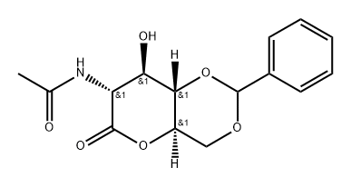 2-Acetylamino-2-deoxy-4-O,6-O-benzylidene-D-gluconic acid δ-lactone Struktur