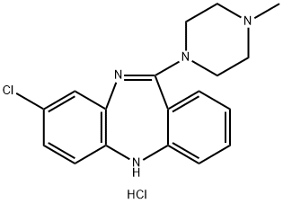 5H-Dibenzo[b,e][1,4]diazepine, 8-chloro-11-(4-methyl-1-piperazinyl)-, hydrochloride (1:1) Struktur