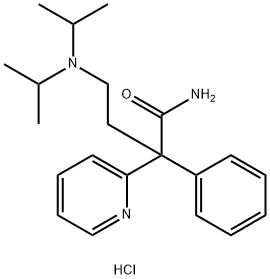 2-Pyridineacetamide, α-[2-[bis(1-methylethyl)amino]ethyl]-α-phenyl-, hydrochloride (1:1) Structure