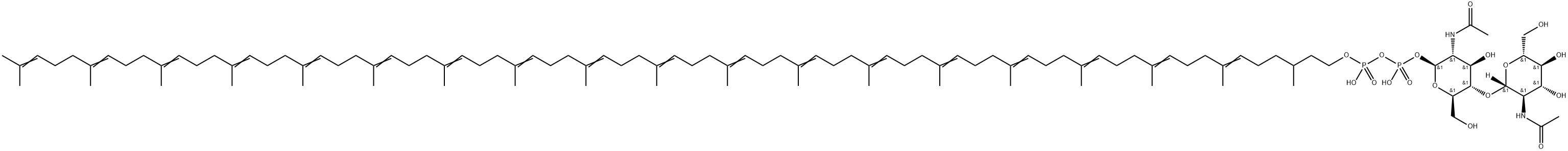 P'-di-N-acetylchitobiosyl-P(2)-dolichylpyrophosphate Struktur