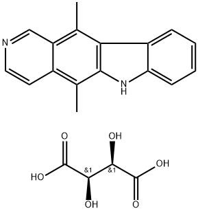 6H-Pyrido[4,3-b]carbazole, 5,11-dimethyl-, (2R,3R)-2,3-dihydroxybutanedioate (1:1) Struktur