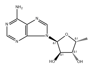 6-Amino-9-(5-deoxy-α-D-xylofuranosyl)-9H-purine Struktur