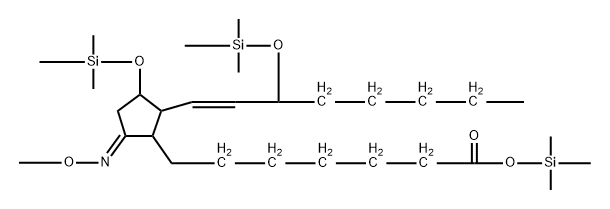 (8β,9E,11R,13E,15S)-9-(Methoxyimino)-11α,15-bis(trimethylsiloxy)prost-13-en-1-oic acid trimethylsilyl ester Struktur