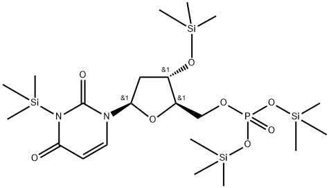 1'-Trimethylsilyl-3'-O-trimethylsilyl-2'-deoxy-5'-uridylic acid bis(trimethylsilyl) ester Struktur