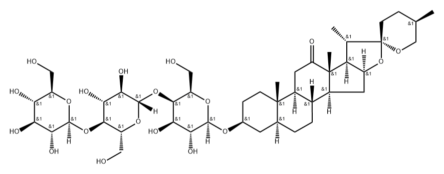 (25R)-3β-[[4-O-(4-O-β-D-Glucopyranosyl-β-D-glucopyranosyl)-β-D-galactopyranosyl]oxy]-5α-spirostan-12-one Struktur