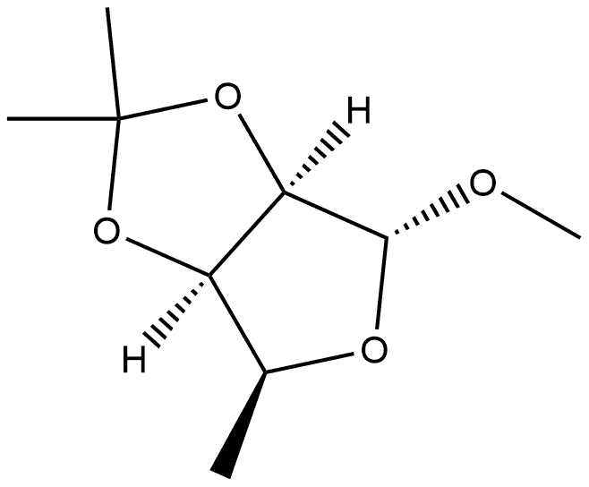 Lyxofuranoside, methyl 5-deoxy-2,3-O-isopropylidene-, α-L- (8CI) Structure