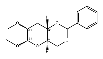 .alpha.-D-ribo-Hexopyranoside, methyl 3-deoxy-2-O-methyl-4,6-O-(phenylmethylene)- Struktur