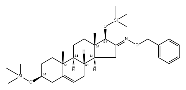 3β,17β-Bis(trimethylsiloxy)androst-5-en-16-one O-benzyl oxime Struktur