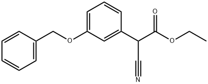 Benzeneacetic acid, α-cyano-3-(phenylmethoxy)-, ethyl ester Struktur