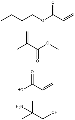 2-Propenoic acid, 2-methyl-, methyl ester, polymer with butyl 2-propenoate and 2-propenoic acid, compd. with 2-amino-2-methyl-1-propanol Struktur