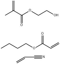 2-Propenoic acid, 2-methyl-,2-hydroxyethyl ester, polymer with butyl 2-propenoate and 2-propenenitrile Struktur