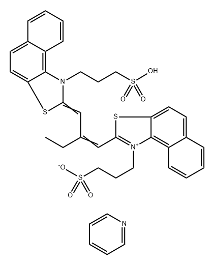 1-(3-Sulfopropyl)-2-[2-[[1-(3-sulfopropyl)naphtho[1,2-d]thiazole-2(1H)-ylidene]methyl]-1-butenyl]naphtho[1,2-d]thiazolium,inner salt,compd.with pyridine Struktur