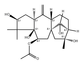 (14R)-Grayanotox-10(20)-ene-3β,5,6β,14,16-pentol 6-acetate Struktur