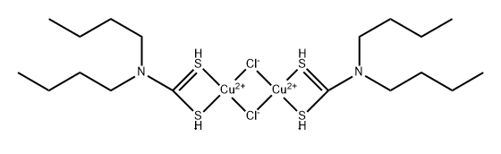 Copper, di-.mu.-chlorobis(dibutylcarbamodithioato-S,S)di- Struktur