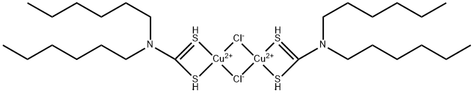 Copper, di-.mu.-chlorobis(dihexylcarbamodithioato-S,S)di- Struktur