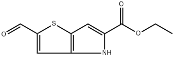 Ethyl 2-formyl-4H-thieno[3,2-b]pyrrole-5-carboxylate Struktur