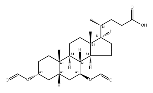 3α,7-diformyloxy-5-cholan-24-oic-acid Struktur