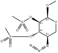 Methyl 4-azido-2-O,3-O-bis(methylsulfonyl)-4-deoxy-α-D-xylopyranoside Struktur