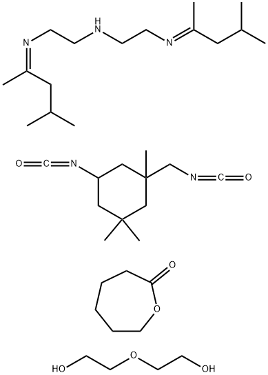 2-Oxepanone, polymer with N-(1,3-dimethylbutylidene) -N'-[2-[(1,3-dimethylbutylidene)amino]ethyl]-1,2 -ethanediamine, 5-isocyanato-1-(isocyanatomethyl) -1,3,3-trimethylcyclohexane and 2,2'-oxybis[ethanol] Struktur