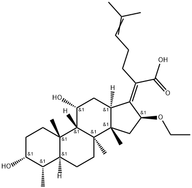 29-Nordammara-17(20),24-dien-21-oic acid, 16-ethoxy-3,11-dihydroxy-, (3α,4α,8α,9β,11α,13α,14β,16β,17Z)- Struktur