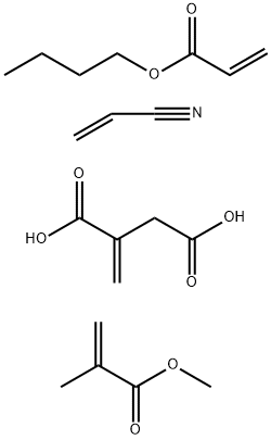 Butanedioic acid, methylene-, polymer with butyl-2-propenoate, methyl-2-methyl-2-propenoate and 2-propenenitrile Struktur