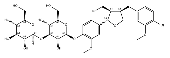 (+)-Lariciresinol 4′-O-beta-D-Glucopyranosyl-(1→3)-beta-D-glucopyranoside Struktur