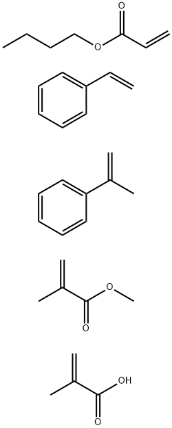 2-Propenoic acid, 2-methyl-, polymer with butyl 2-propenoate, ethenylbenzene, (1-methylethenyl)benzene and methyl 2-methyl-2-propenoate Struktur