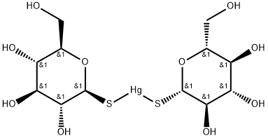 Mercury, bis(1-thio-.beta.-D-glucopyranosato-S)- Struktur