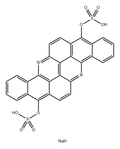 Benzo[h]benz[5,6]acridino[2,1,9,8-klmno]acridine-8,16-diol, bis(hydrogen sulfate) (ester), disodium salt Struktur