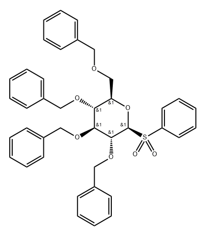 .beta.-D-Glucopyranose, 1-deoxy-2,3,4,6-tetrakis-O-(phenylmethyl)-1-(phenylsulfonyl)- Struktur