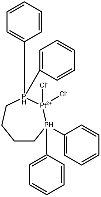 Platinum, [1,1'-(1,4-butanediyl)bis[1,1-diphenylphosphine-κP]]dichloro-, (SP-4-2)- Struktur