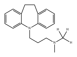 3-(10,11-Dihydro-5H-dibenzo[b,f]azepin-5-yl)-N-methyl-N-(<sup>2</sup>H<sub>3</sub>)methyl-1-propanamine Struktur