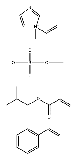 1H-Imidazolium, 1-ethenyl-1-methyl-, methyl sulfate, polymer with ethenylbenzene and 2-methylpropyl 2-propenoate Struktur