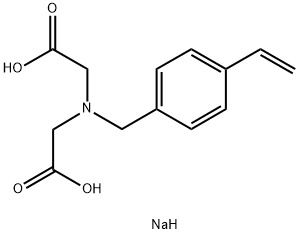 N-(carboxymethyl)-N-[(4-ethenylphenyl)methyl] glycine?disodium salt Struktur