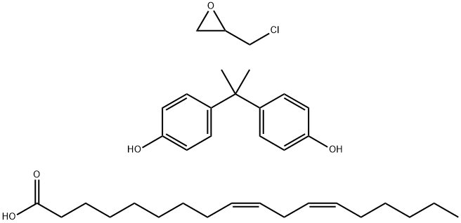 9,12-Octadecadienoic acid (Z,Z)-, polymer with (chloromethyl)oxirane and 4,4'-(1-methylethylidene)bis[phenol] Struktur