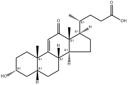 Chol-9(11)-en-24-oic acid, 3-hydroxy-12-oxo-, (3α,5β)- Struktur