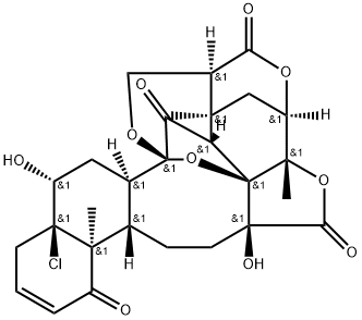 (13S,14R,22R,25S)-1,15-Dioxo-5-chloro-6β,13,20,22-tetrahydroxy-14,17α:14,27-diepoxy-16β,24-cyclo-13,14-seco-5α-ergosta-2-ene-18,26-dioic acid 18,20:26,22-dilactone Struktur