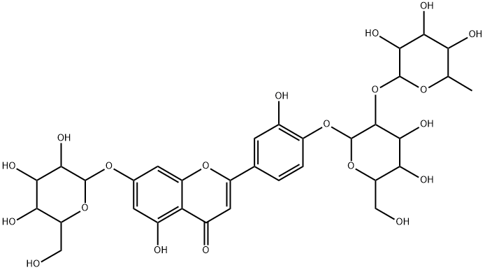 Genistein 7-O-β-D-glucopyranoside-4'-O-[α-L-rhamnopyranosyl-(1→2)-β-D-glucopyranoside] Struktur