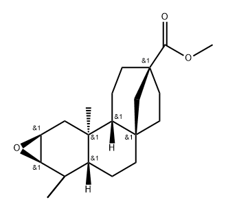 17-Norkaurane-13-carboxylic acid, 2,3-epoxy-, methyl ester, (2β,3β,8β,13β)- (9CI) Struktur