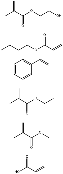 2-Propenoic acid, 2-methyl-, ethyl ester, polymer with butyl 2-propenoate, ethenylbenzene, 2-hydroxyethyl 2-methyl-2-propenoate, methyl 2-methyl-2-propenoate and 2-propenoic acid Struktur