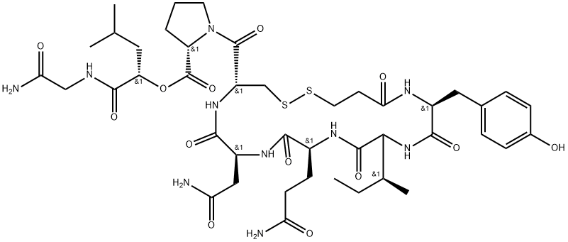 oxytocin, deamino-(8-alpha-hydroxyisocaproic acid)- Struktur