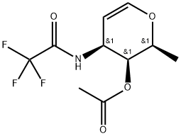 4-O-acetyl-1,5-anhydro-2,3,6-trideoxy-3-trifluoroacetamidohex-1-enitol Struktur