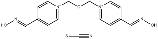 Pyridinium, 1,1'-[oxybis(methylene)]bis[4-[(hydroxyimino)methyl]-, dithiocyanate (salt) (9CI) Struktur